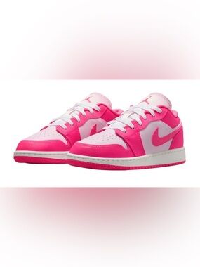 Nike Air Jordan 1 Low Kids Pink and Light Pink Low-Top Sneakers